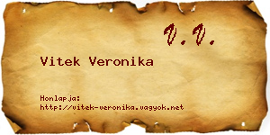 Vitek Veronika névjegykártya